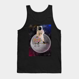 Skateboarding Astronaut with Boombox Tank Top